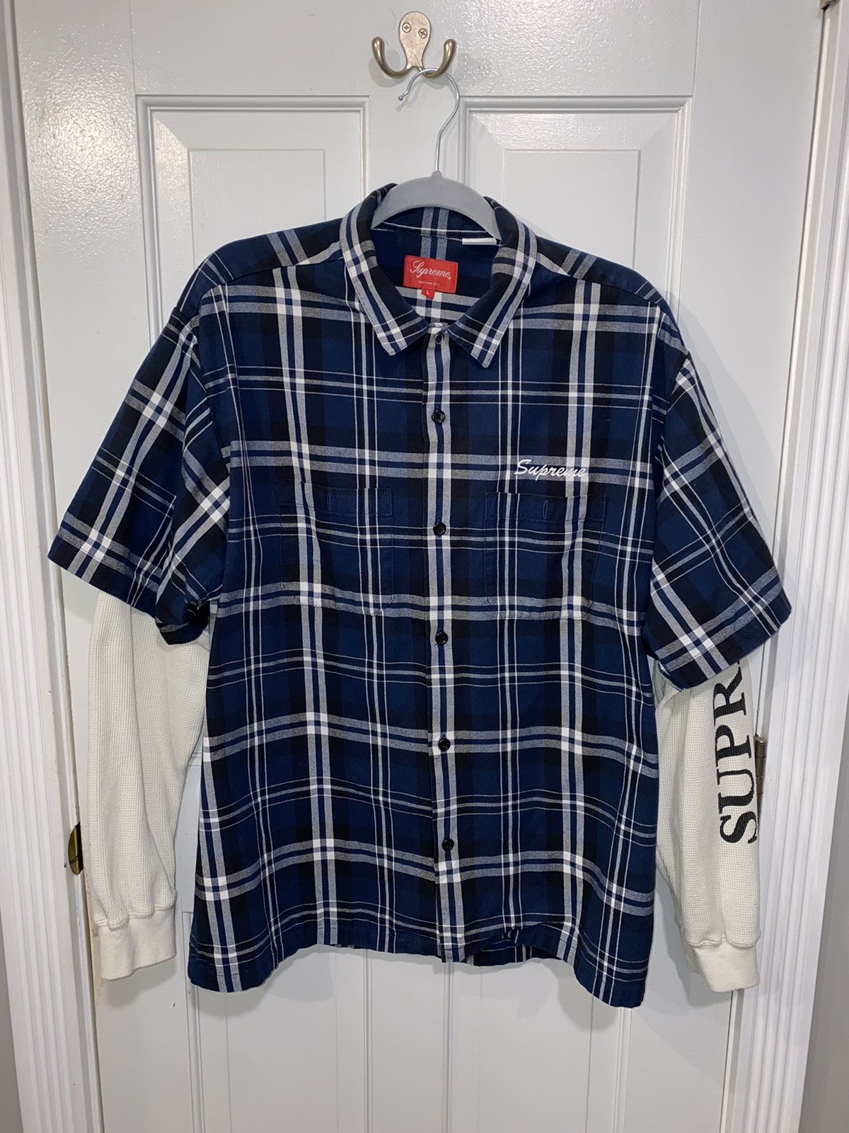 Supreme Supreme Plaid Thermal Work Shirt - Size Large (FW21) | Grailed