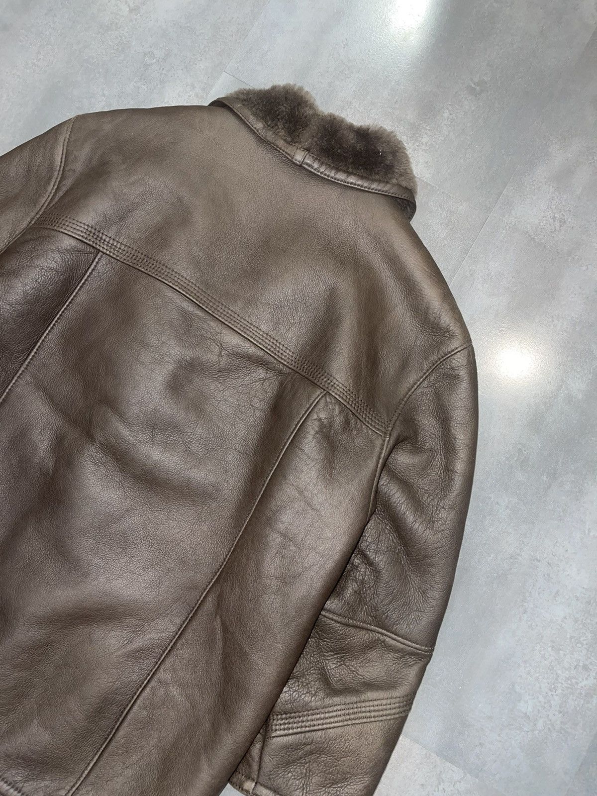Leather Archive Marco Confezioni Shearling Brown Leather Jacket Size US L / EU 52-54 / 3 - 10 Thumbnail