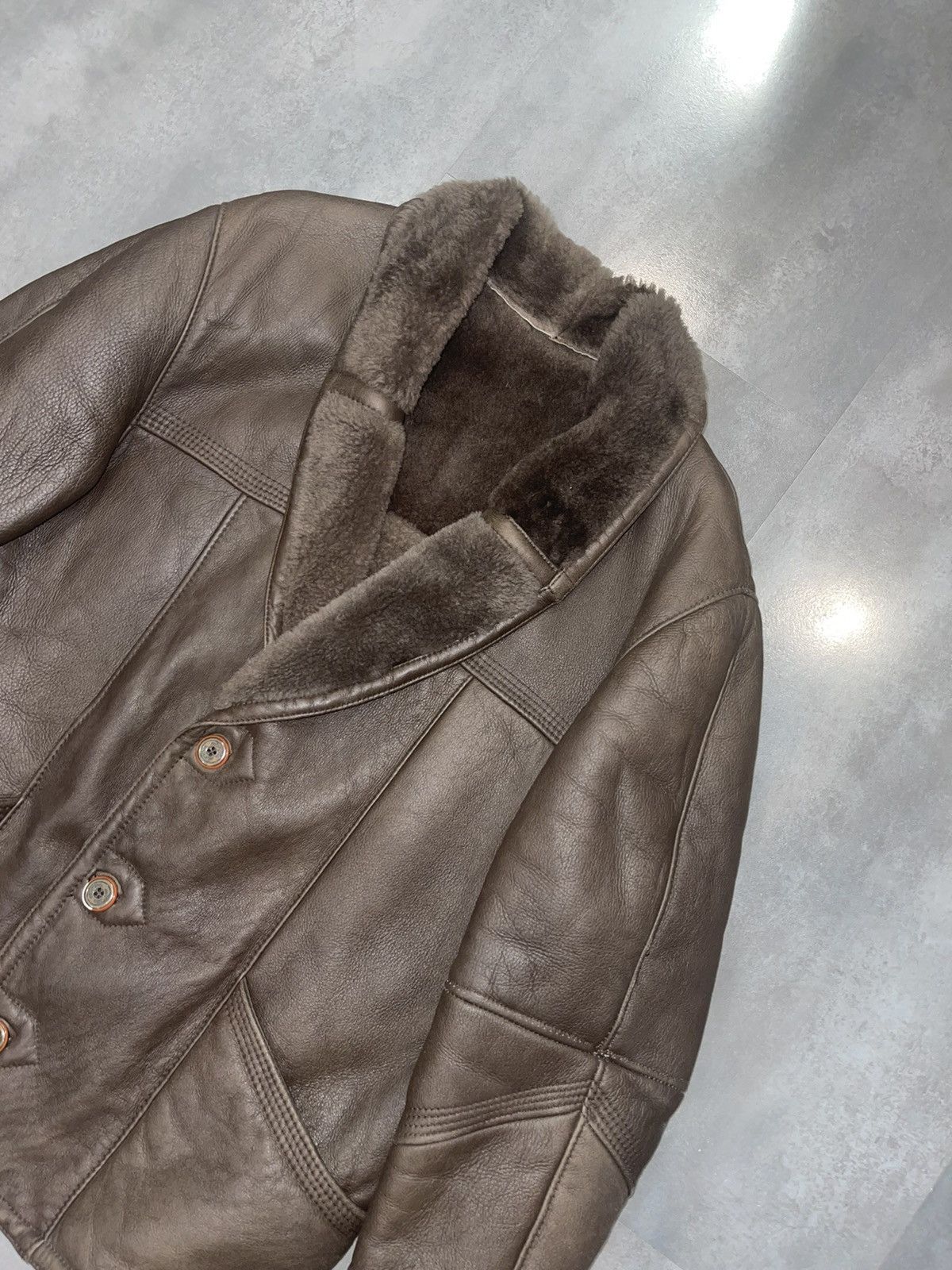Leather Archive Marco Confezioni Shearling Brown Leather Jacket Size US L / EU 52-54 / 3 - 5 Thumbnail