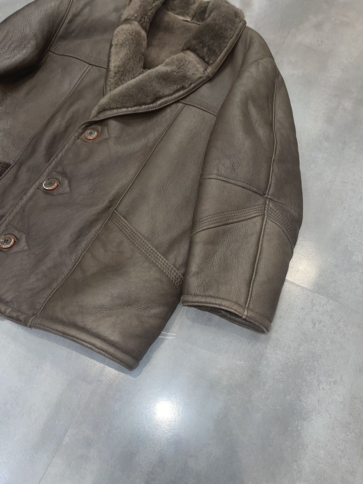 Leather Archive Marco Confezioni Shearling Brown Leather Jacket Size US L / EU 52-54 / 3 - 3 Thumbnail