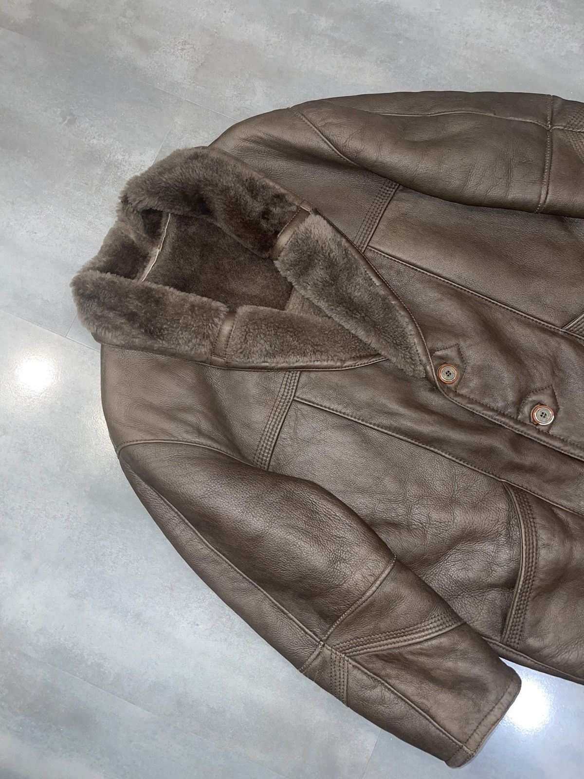 Leather Archive Marco Confezioni Shearling Brown Leather Jacket Size US L / EU 52-54 / 3 - 6 Thumbnail