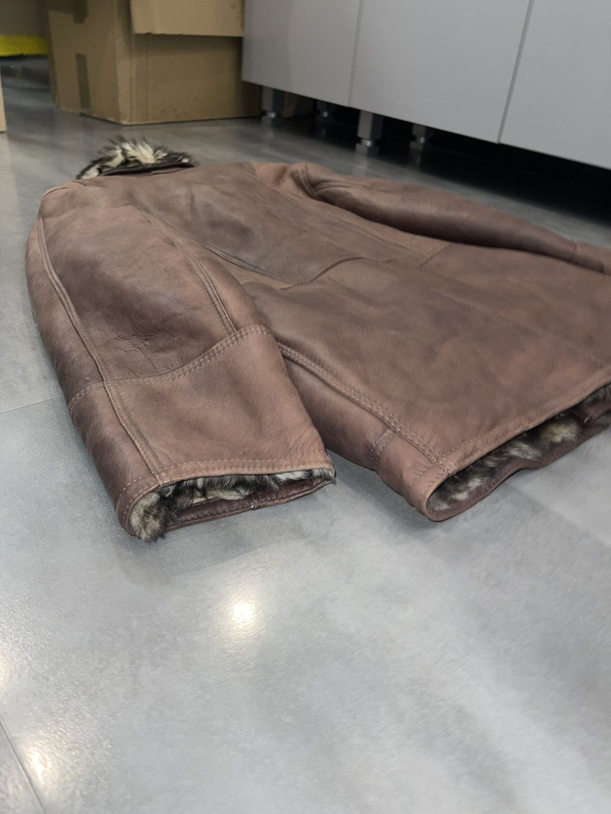 Gallotti Archive Galotti Fur Shearling Brown Leather Jacket Size US L / EU 52-54 / 3 - 8 Thumbnail
