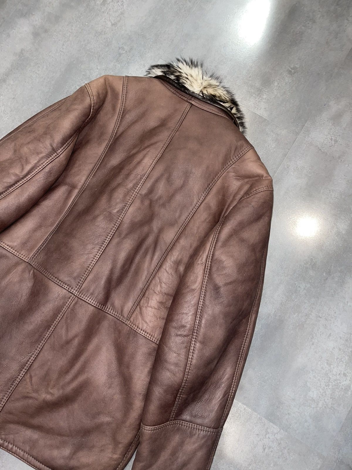 Gallotti Archive Galotti Fur Shearling Brown Leather Jacket Size US L / EU 52-54 / 3 - 9 Thumbnail