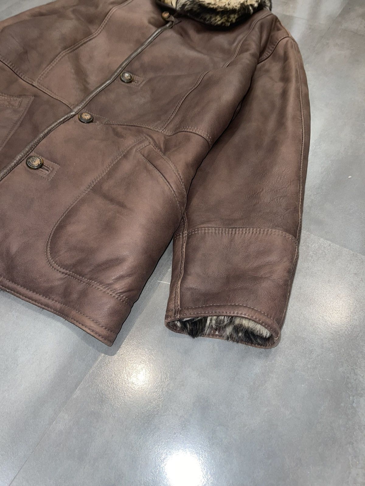 Gallotti Archive Galotti Fur Shearling Brown Leather Jacket Size US L / EU 52-54 / 3 - 2 Thumbnail