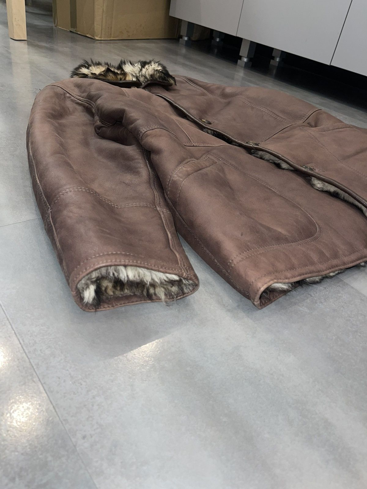 Gallotti Archive Galotti Fur Shearling Brown Leather Jacket Size US L / EU 52-54 / 3 - 3 Thumbnail