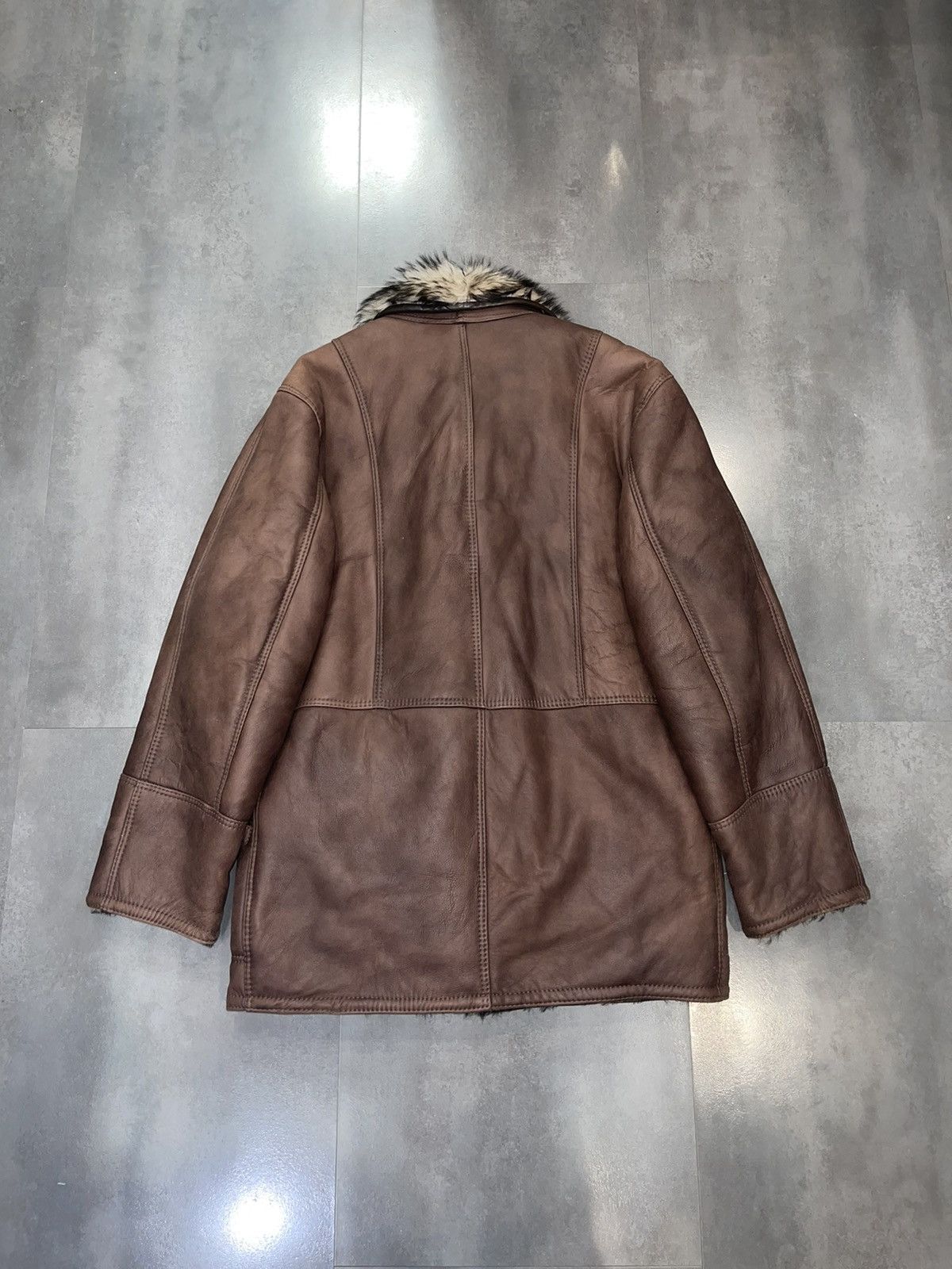 Gallotti Archive Galotti Fur Shearling Brown Leather Jacket Size US L / EU 52-54 / 3 - 6 Thumbnail