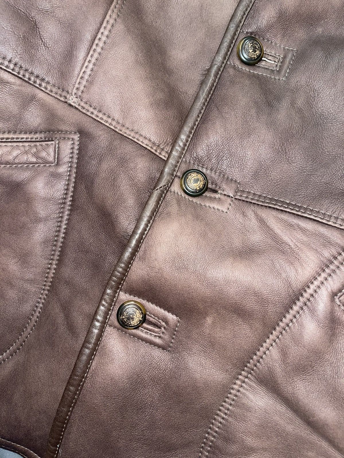 Gallotti Archive Galotti Fur Shearling Brown Leather Jacket Size US L / EU 52-54 / 3 - 11 Thumbnail