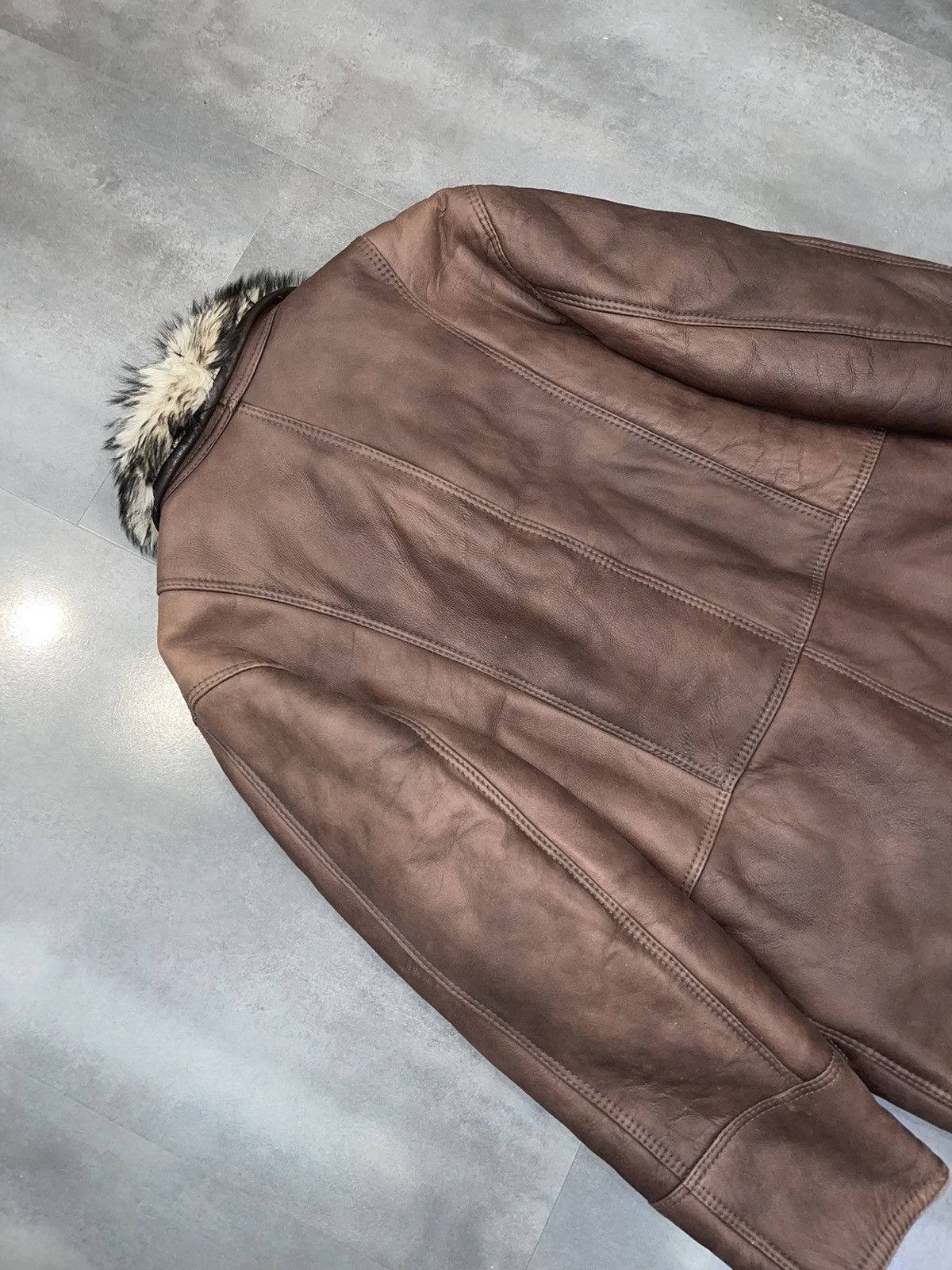 Gallotti Archive Galotti Fur Shearling Brown Leather Jacket Size US L / EU 52-54 / 3 - 10 Thumbnail