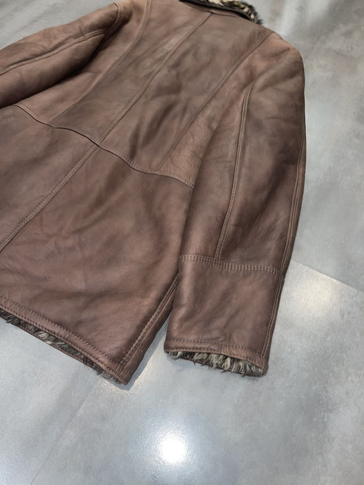 Gallotti Archive Galotti Fur Shearling Brown Leather Jacket Size US L / EU 52-54 / 3 - 7 Thumbnail