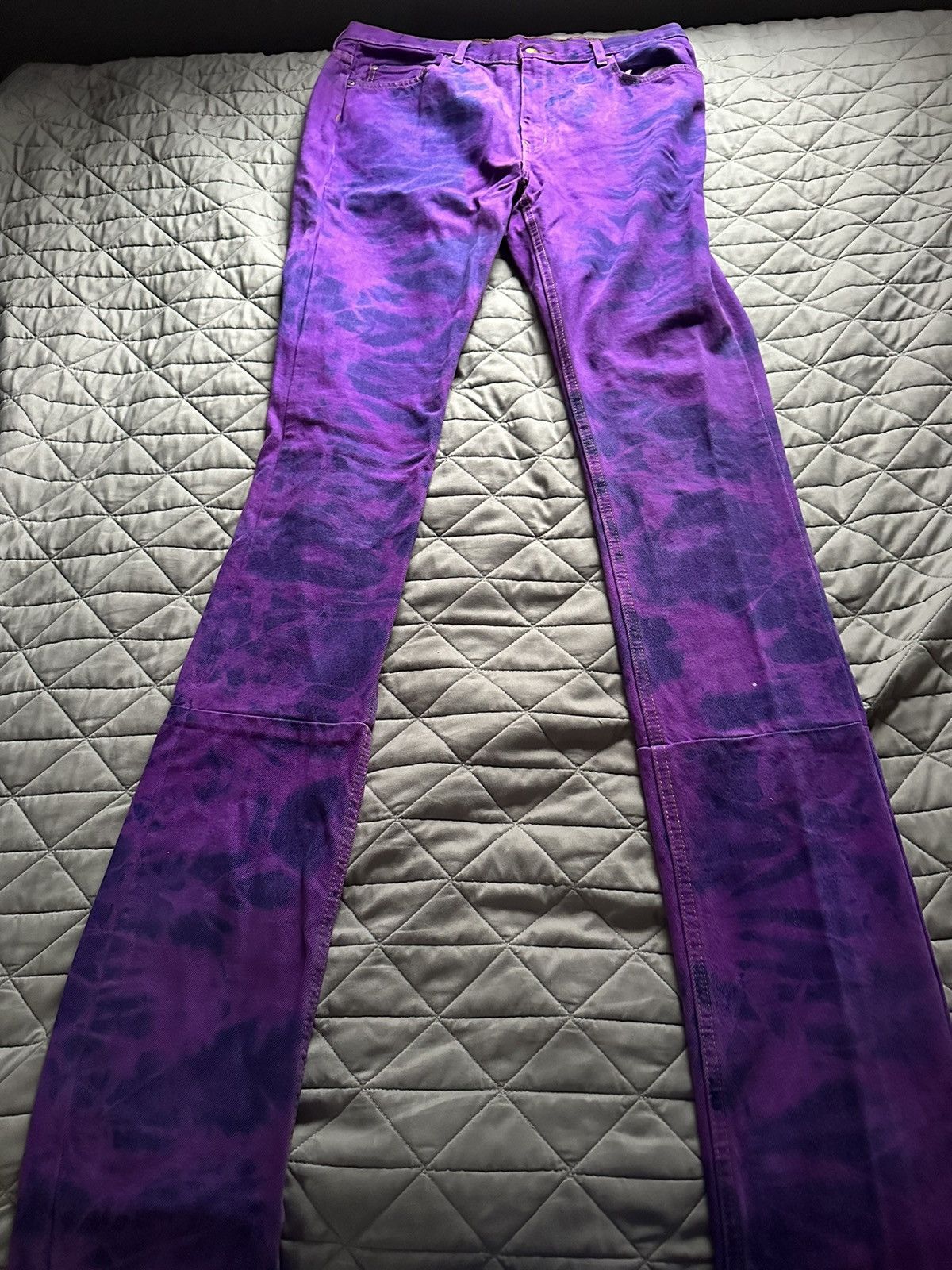 Custom Custom purple stacked jeans Grailed