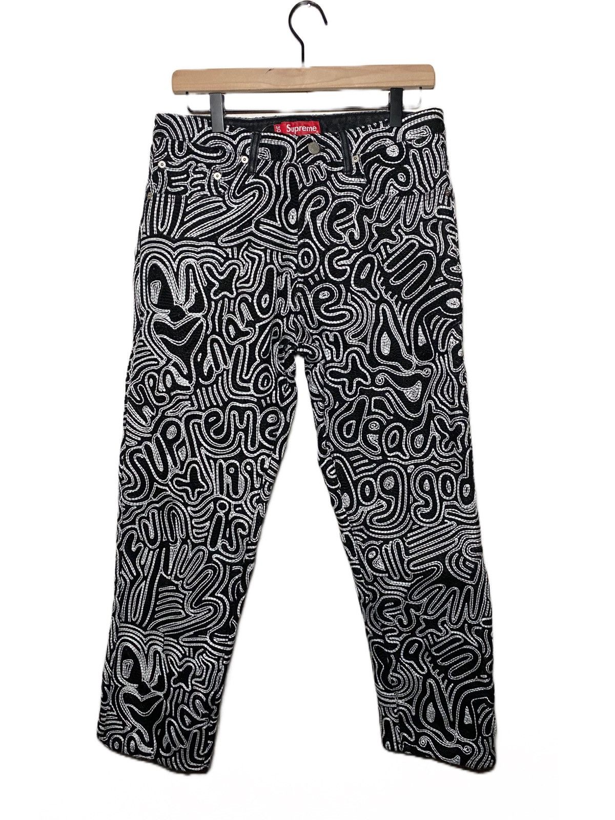 image of Supreme Black Chainstich Jeans, Men's (Size 30)