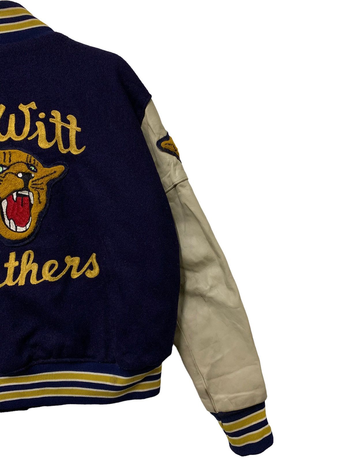 Vintage 🔥VTG 80S MELVILLE DE WITT PANTHERS VARSITY JACKET Size US L / EU 52-54 / 3 - 3 Thumbnail