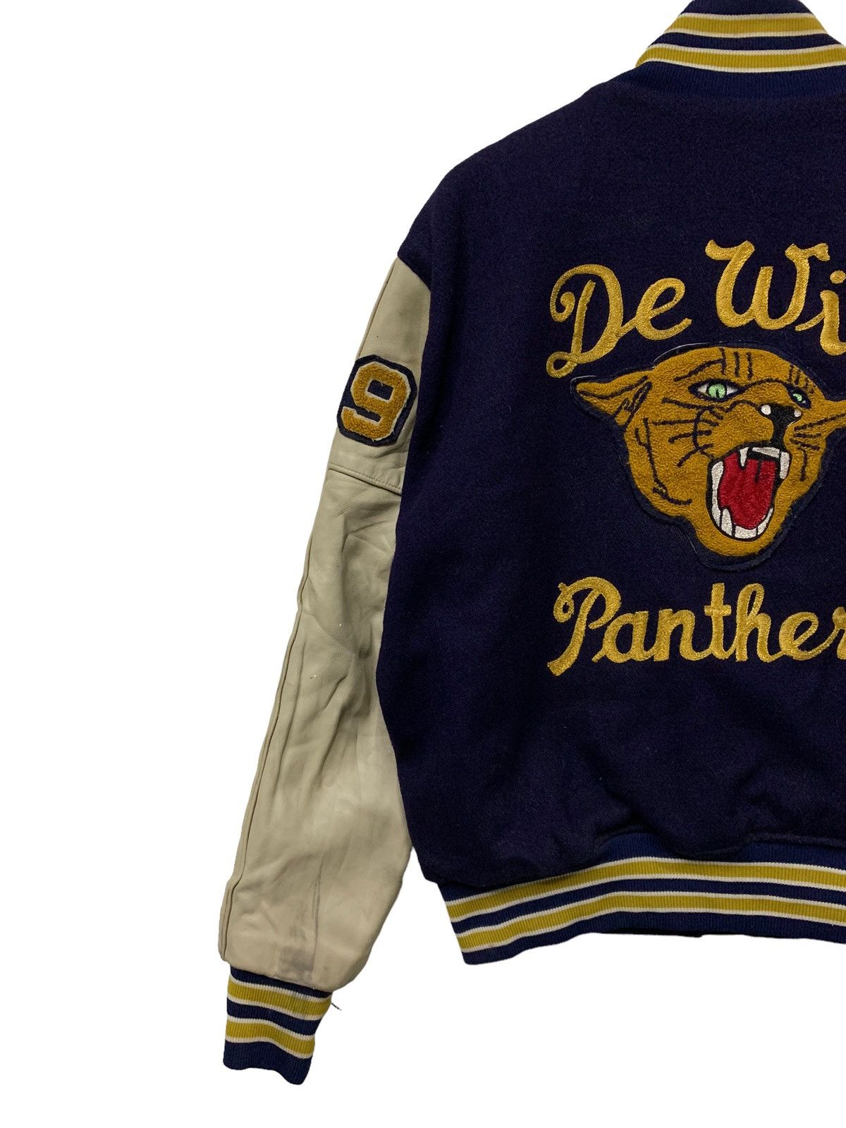 Vintage 🔥VTG 80S MELVILLE DE WITT PANTHERS VARSITY JACKET Size US L / EU 52-54 / 3 - 2 Thumbnail