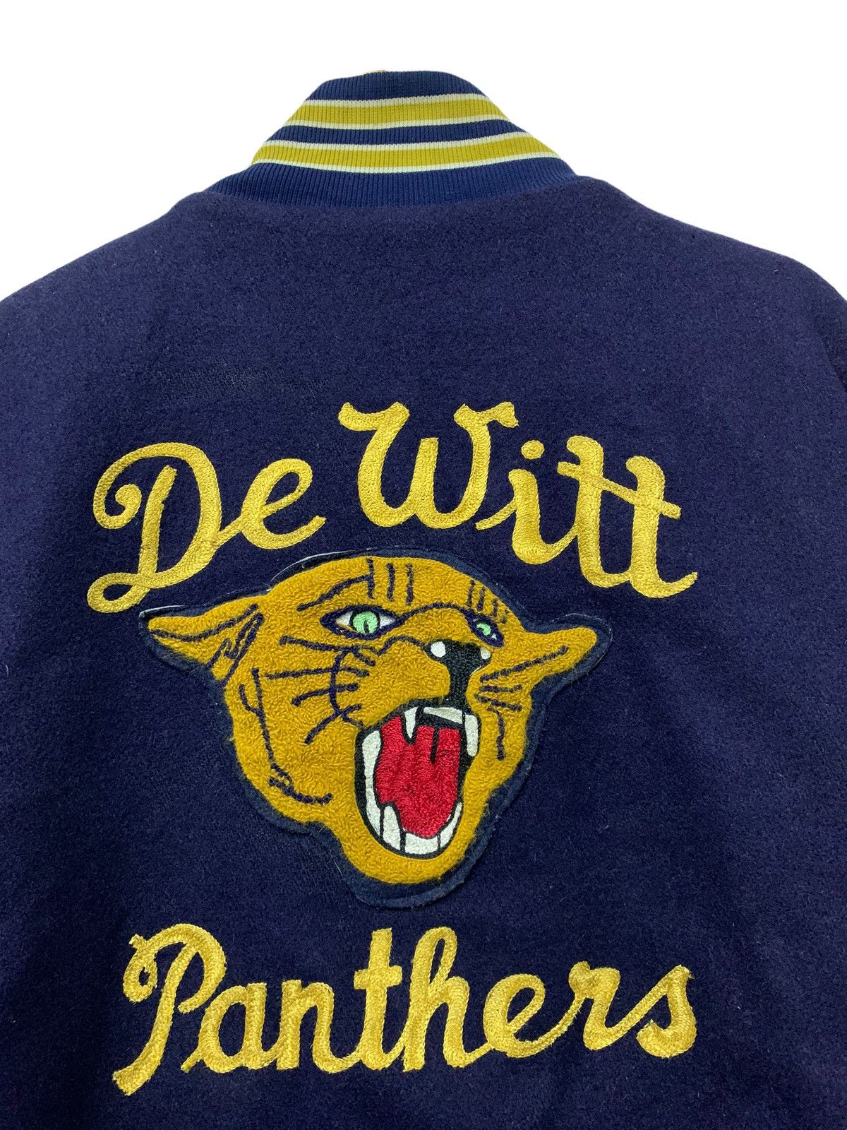 Vintage 🔥VTG 80S MELVILLE DE WITT PANTHERS VARSITY JACKET Size US L / EU 52-54 / 3 - 4 Thumbnail