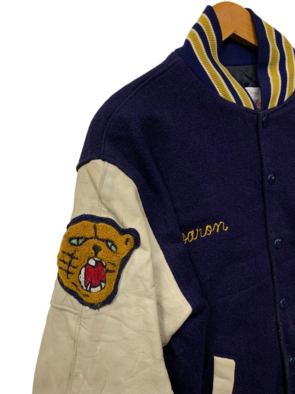 Vintage 🔥VTG 80S MELVILLE DE WITT PANTHERS VARSITY JACKET Size US L / EU 52-54 / 3 - 8 Thumbnail