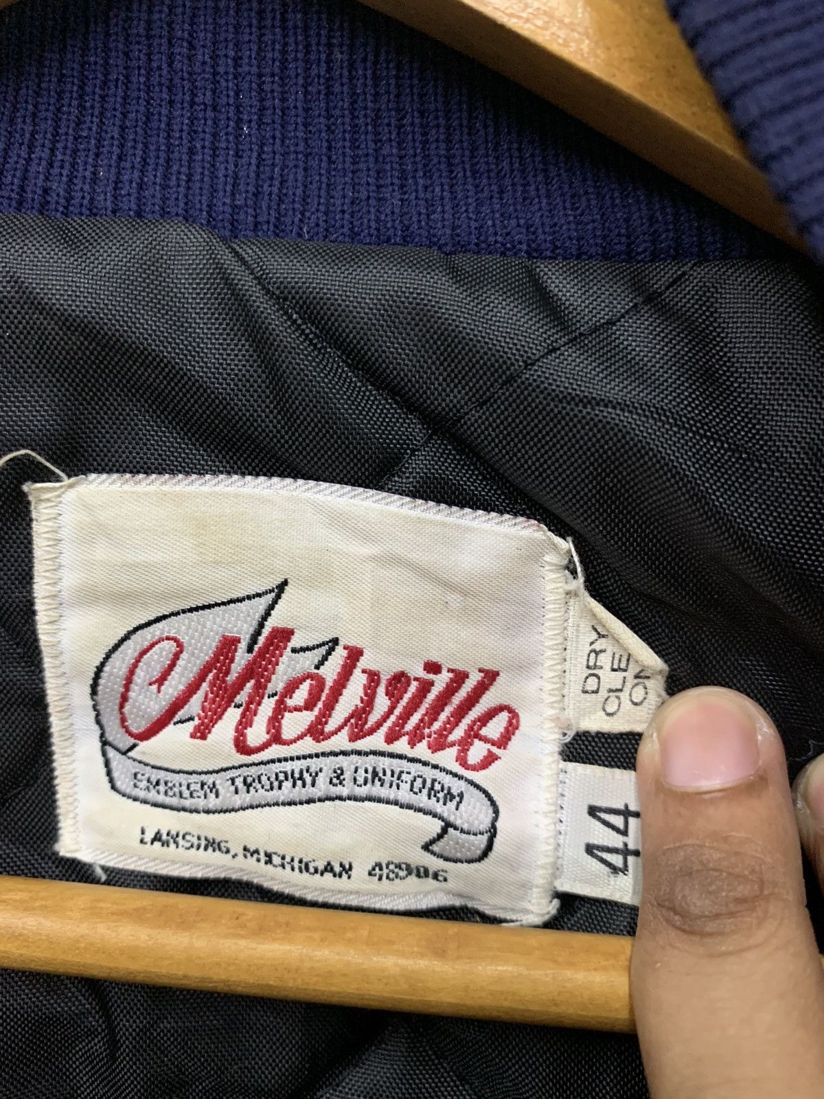 Vintage 🔥VTG 80S MELVILLE DE WITT PANTHERS VARSITY JACKET Size US L / EU 52-54 / 3 - 10 Thumbnail