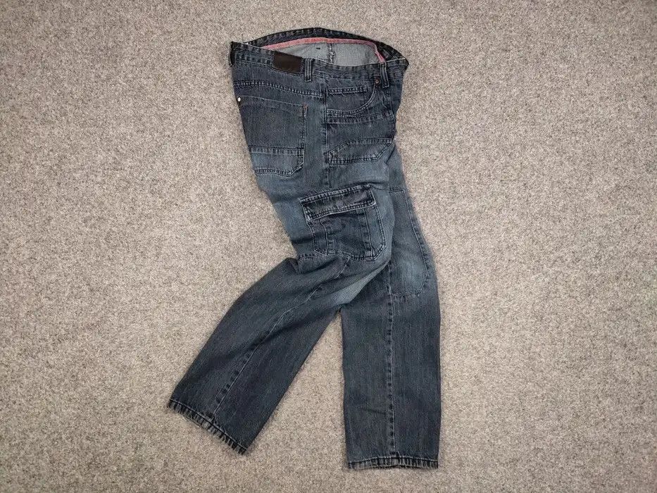 Japanese Brand Vintage 90's Japanese Denim Baggy Cargo Zip Jeans Y2K Style Size US 36 / EU 52 - 7 Thumbnail