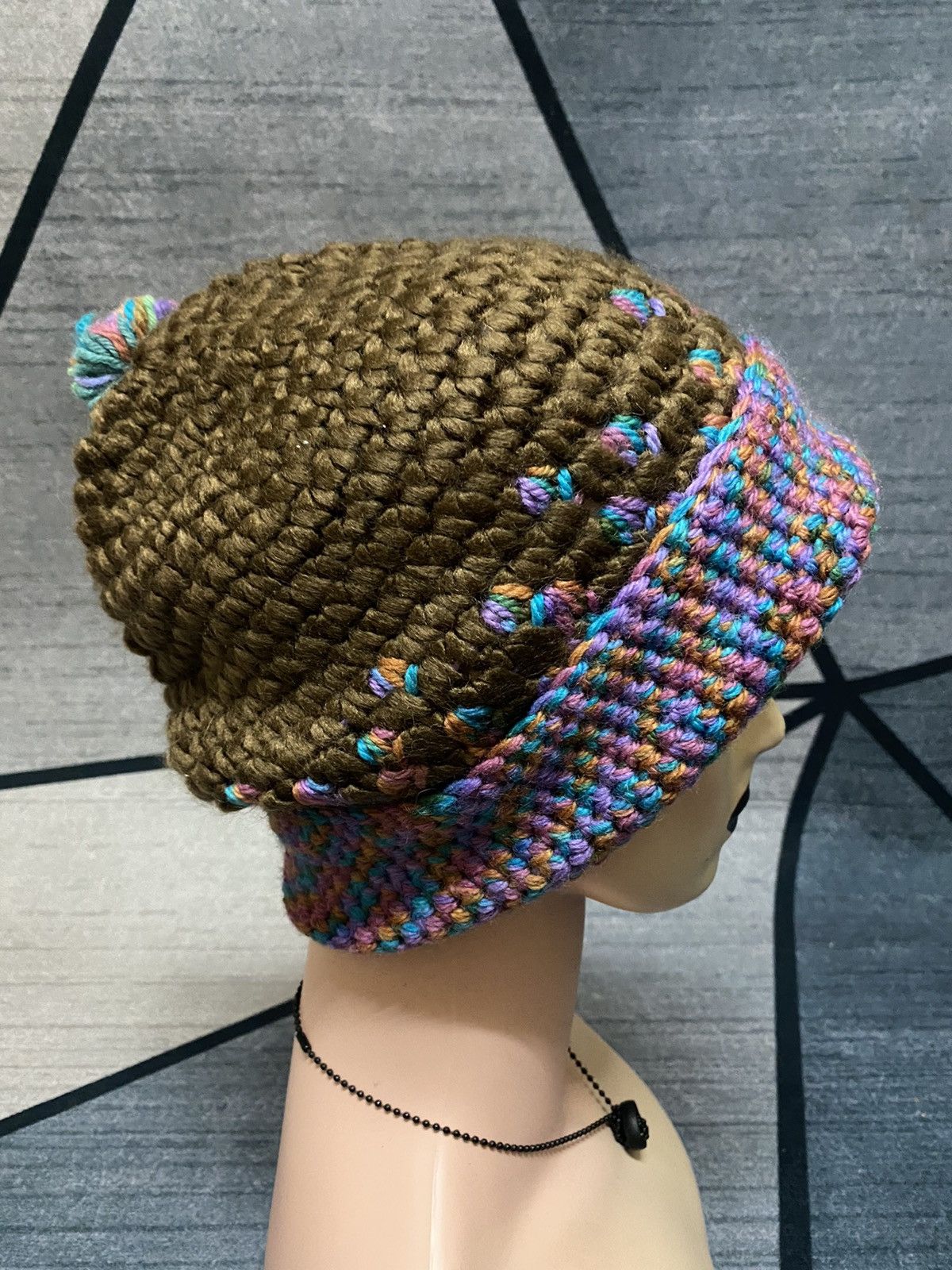 Other Unknown Knitted Multicolour Design Beanie Hat Size ONE SIZE - 1 Thumbnail