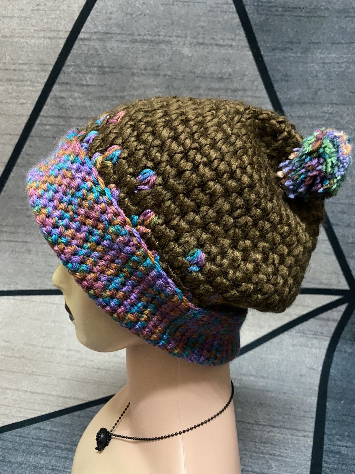 Other Unknown Knitted Multicolour Design Beanie Hat Size ONE SIZE - 4 Thumbnail