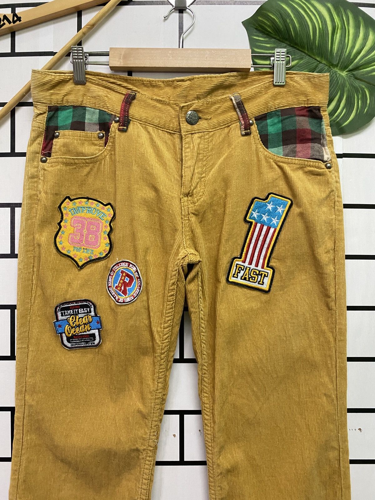 Designer × Japanese Brand Japanese Brand Rollin Corduroy Low Rise Patches Pants Size US 32 / EU 48 - 3 Thumbnail