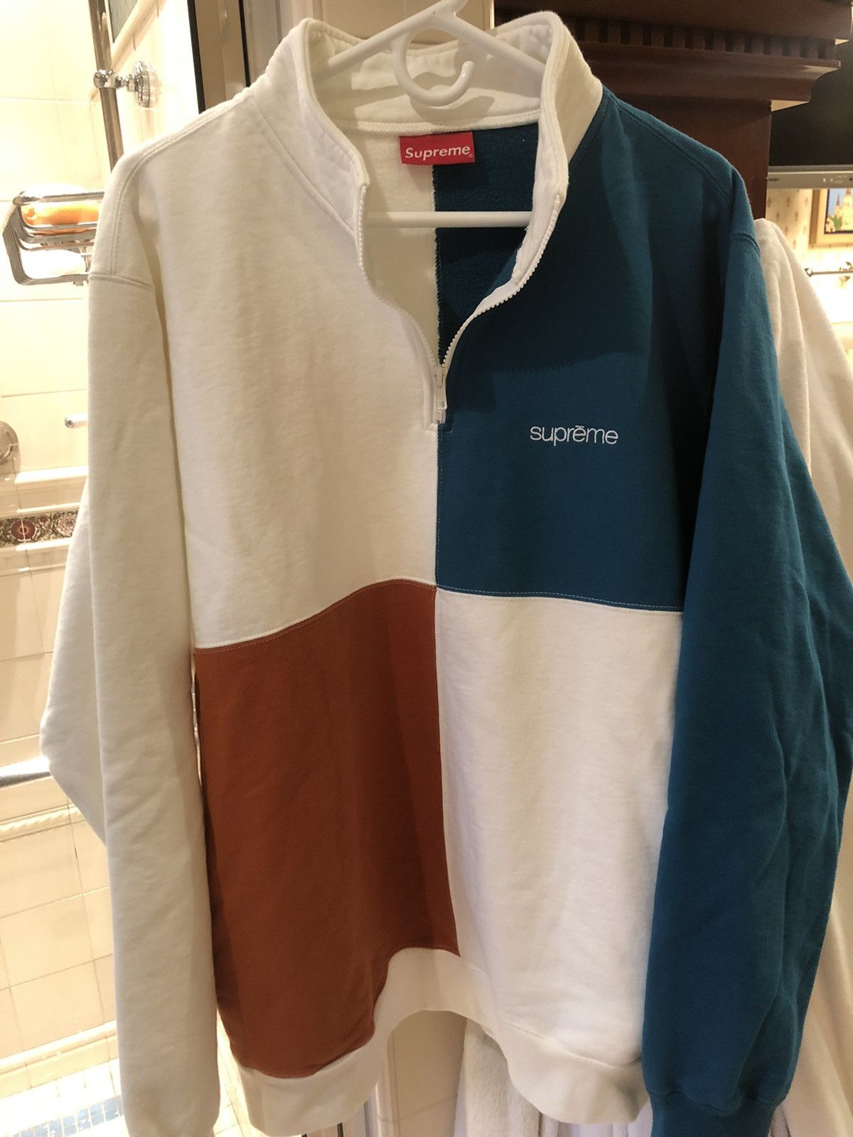 Supreme Supreme Color Block Half Zip Sweatshirt Size US XL / EU 56 / 4 - 1 Thumbnail