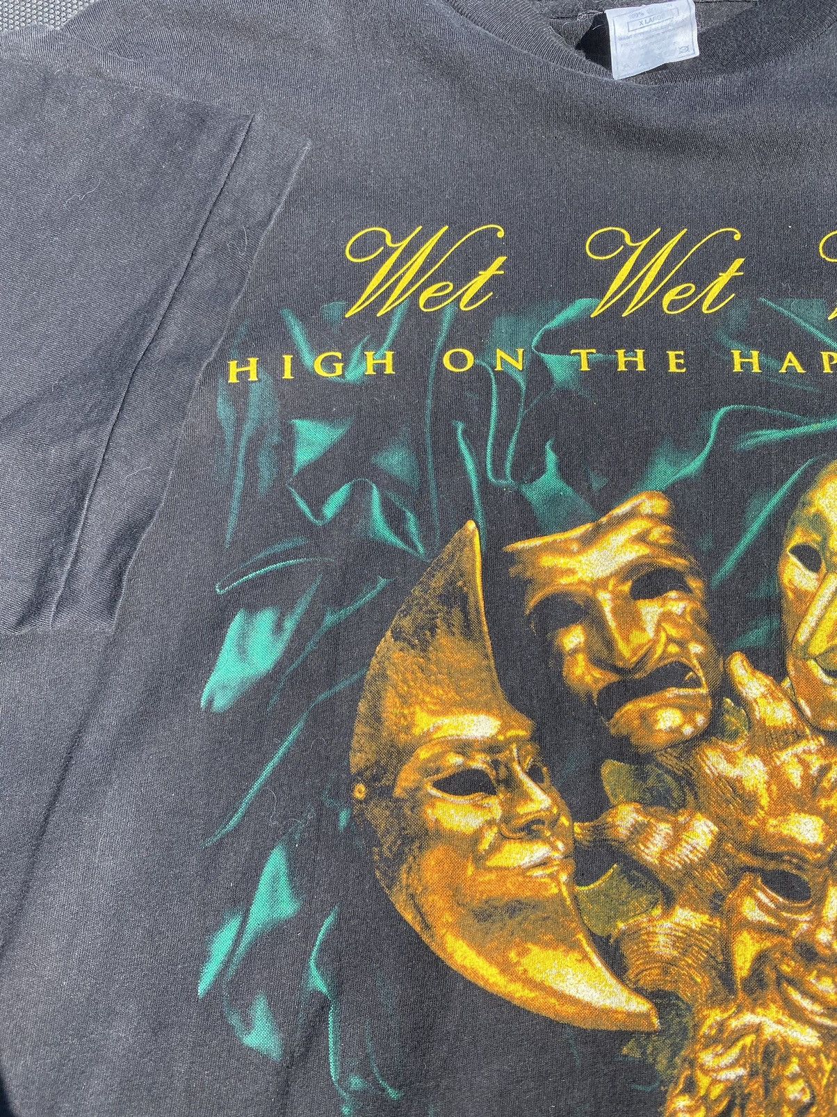 Band Tees VTG 1995 WET WET WET High Of The Happy Side tee Size US XL / EU 56 / 4 - 4 Thumbnail