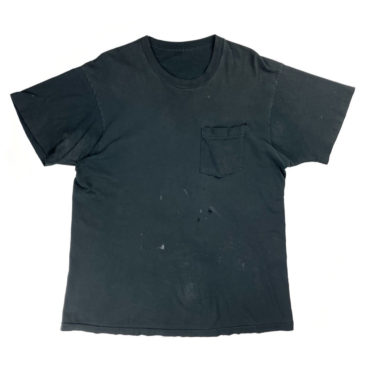 Vintage VINTAGE THRASHED FADED BLACK POCKET T-SHIRT Size US L / EU 52-54 / 3 - 2 Thumbnail