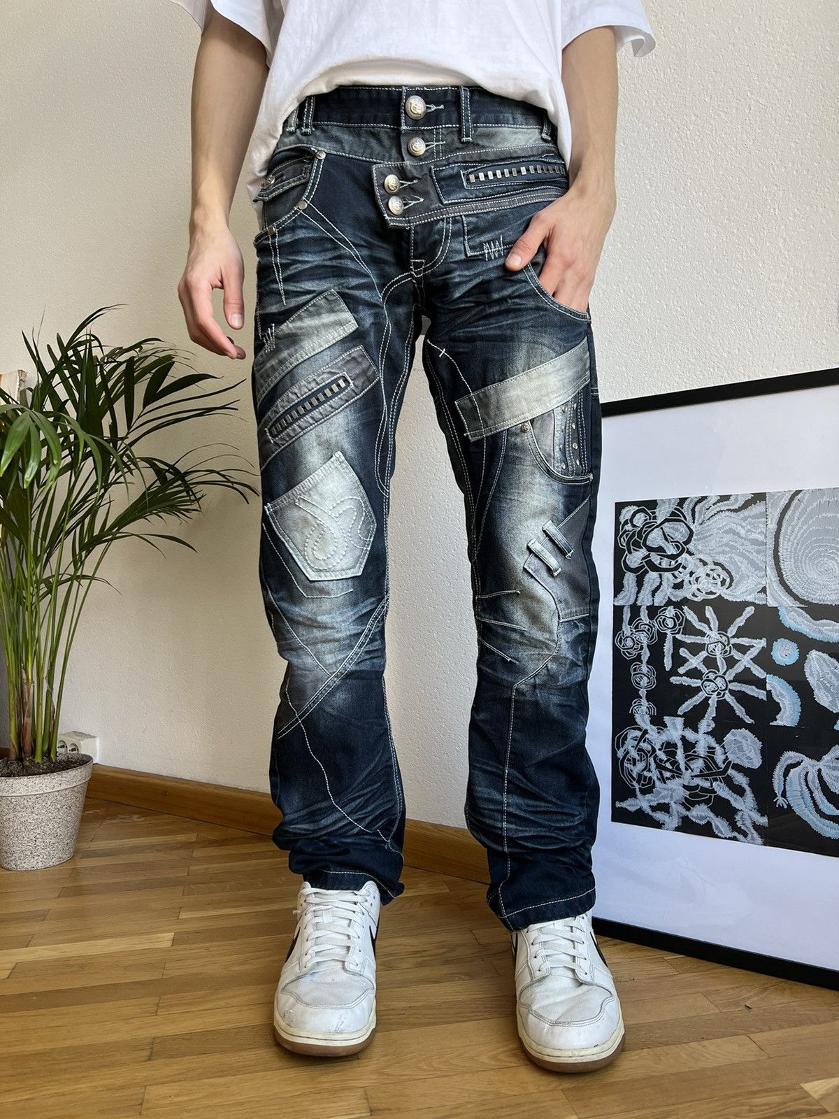 Japanese Brand × Vintage Vintage J Rag Multi-Pockets Faded Denim Cargo Pants/Jeans Size US 32 / EU 48 - 1 Thumbnail