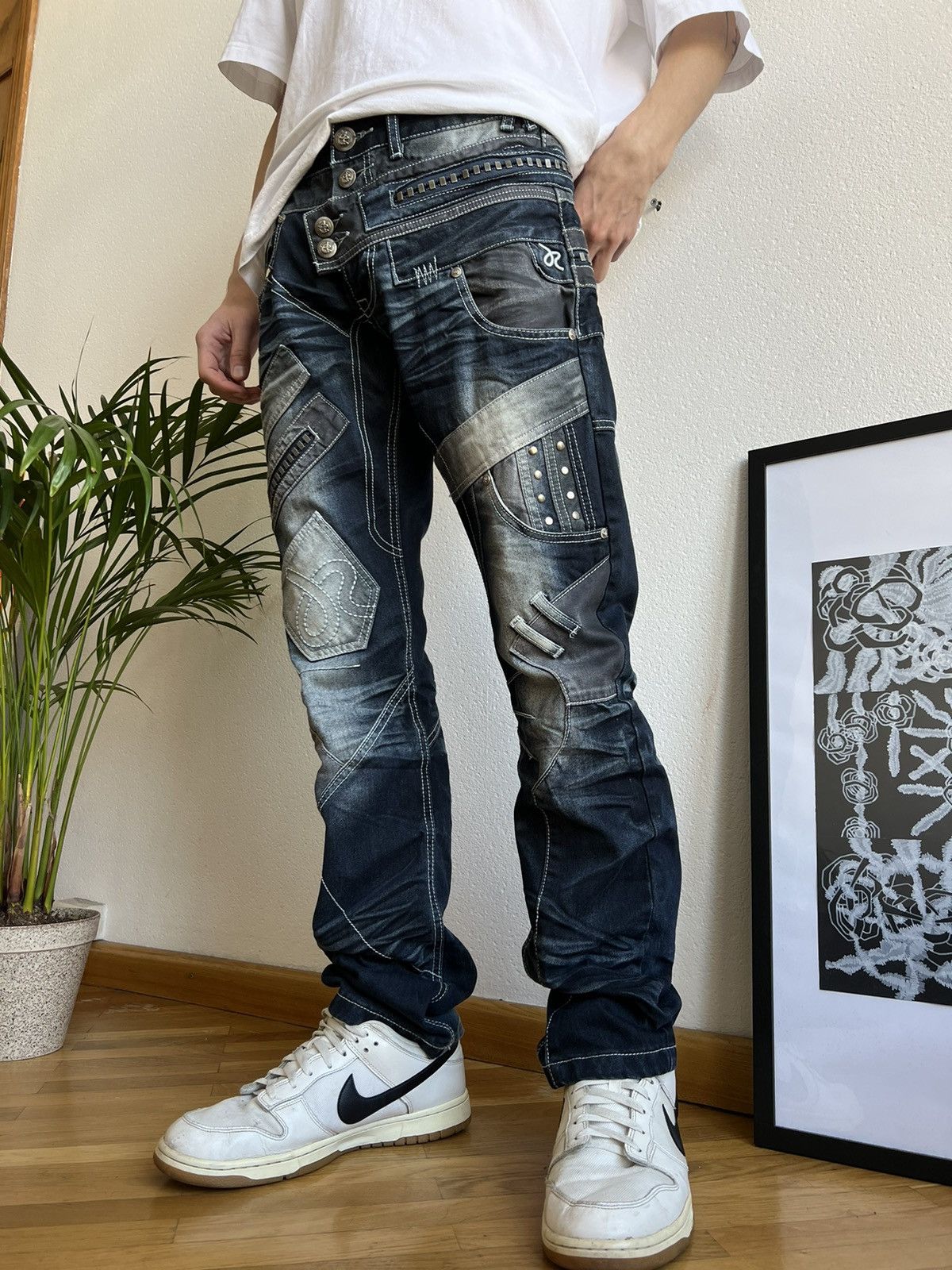 Japanese Brand × Vintage Vintage J Rag Multi-Pockets Faded Denim Cargo Pants/Jeans Size US 32 / EU 48 - 5 Thumbnail