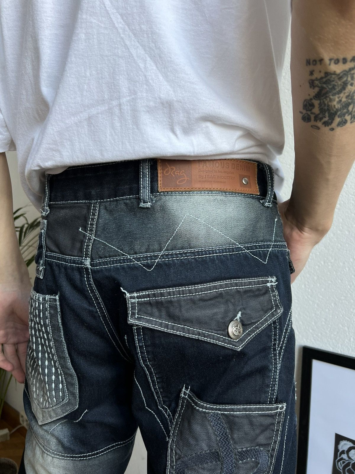 Japanese Brand × Vintage Vintage J Rag Multi-Pockets Faded Denim Cargo Pants/Jeans Size US 32 / EU 48 - 7 Thumbnail
