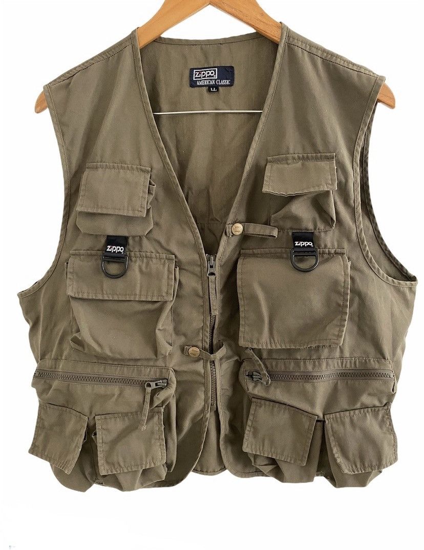 image of Tracey Vest x Vintage Zippo American Classic Tactical Vest Poket in Brown, Men's (Size Large)