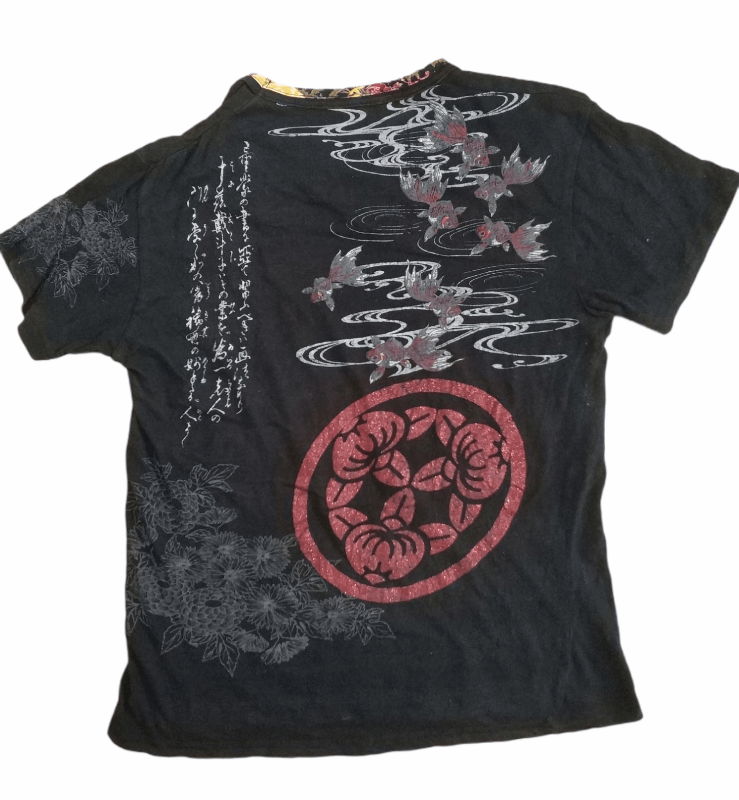 Japanese Brand 🔥Embroidered Koi Fish Overprint Japanese Sukajan Tees Size US M / EU 48-50 / 2 - 2 Thumbnail