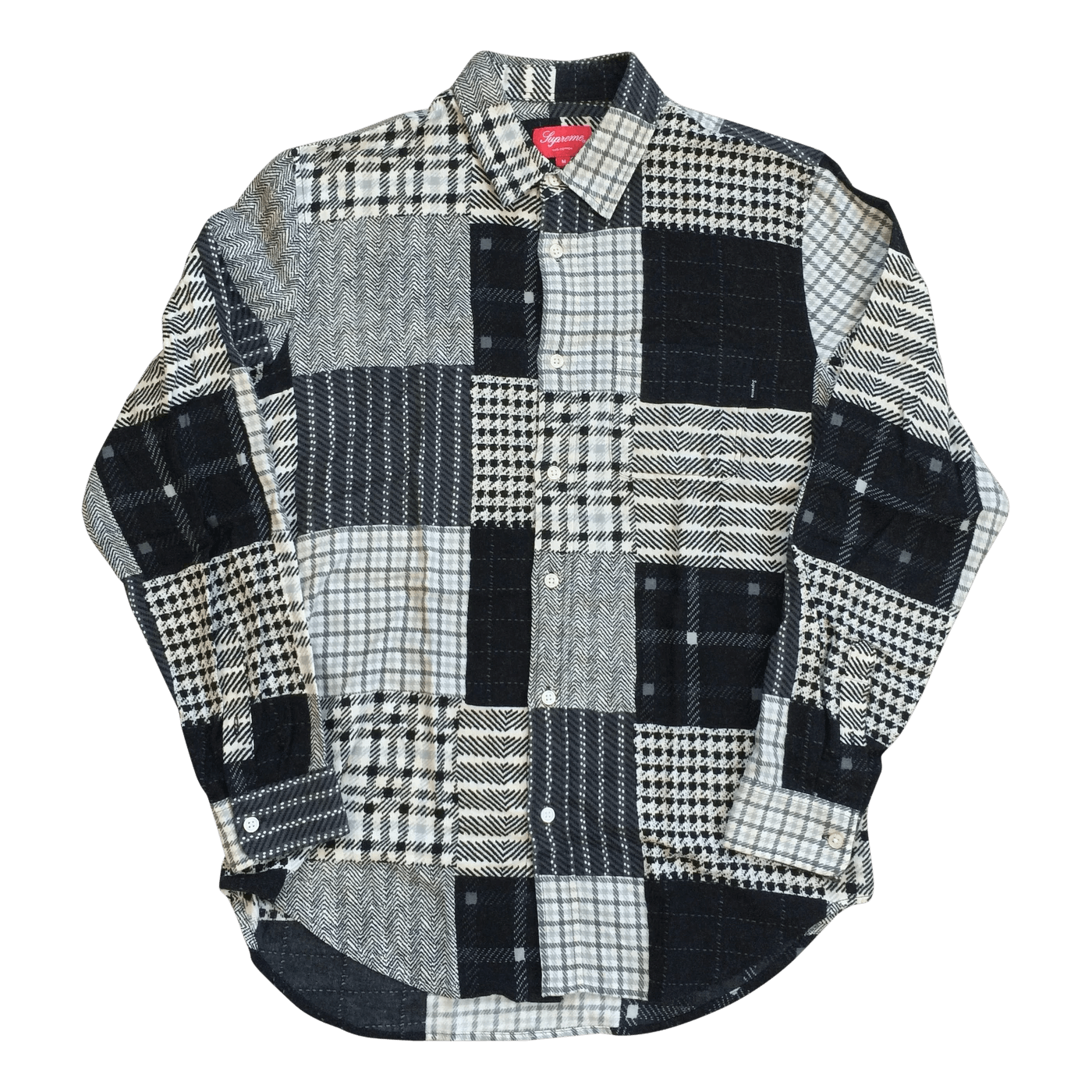 image of F/w 2015 Supreme Patchwork Flannel Size Small in Black, Men's