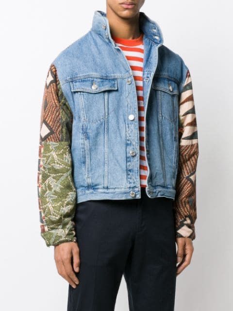 Martine Rose Martine Rose Contrast Sleeve Hooded Denim Jacket Blue Size US M / EU 48-50 / 2 - 5 Thumbnail
