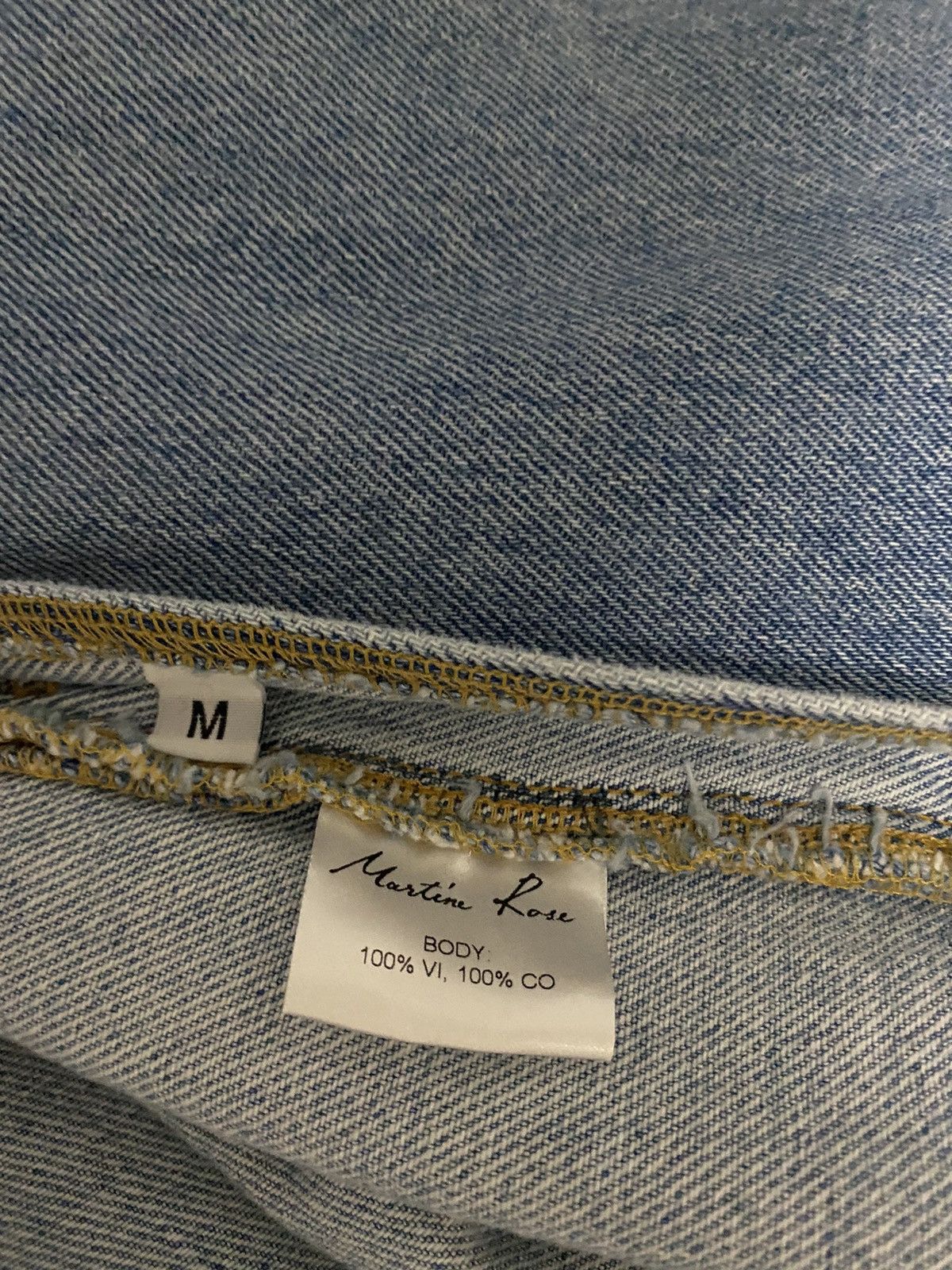 Martine Rose Martine Rose Contrast Sleeve Hooded Denim Jacket Blue Size US M / EU 48-50 / 2 - 4 Thumbnail