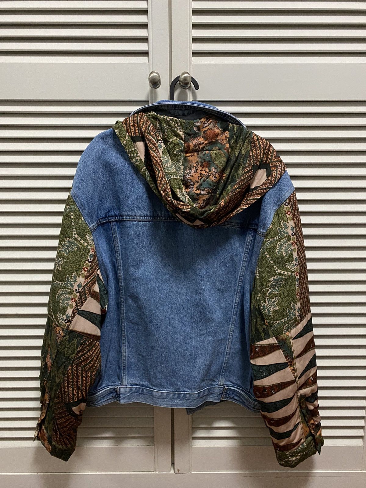 Martine Rose Martine Rose Contrast Sleeve Hooded Denim Jacket Blue Size US M / EU 48-50 / 2 - 2 Thumbnail