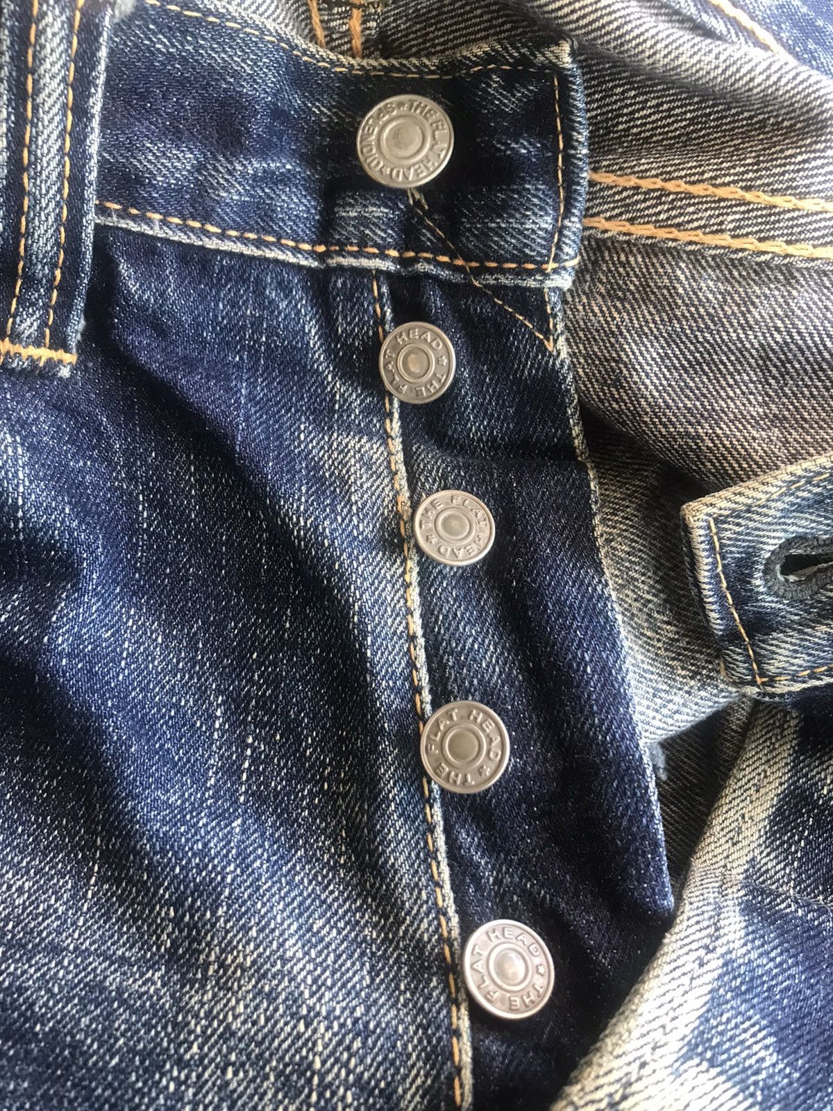 If Six Was Nine The Flat Head Selvedge Buttonfly Distressed Denim Size US 31 - 9 Thumbnail