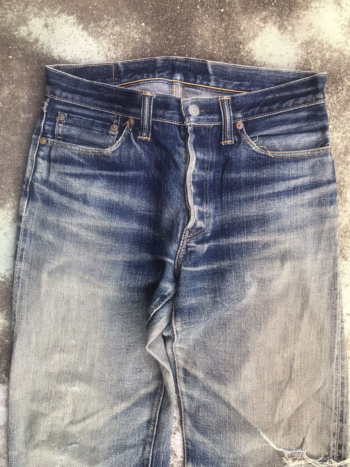 If Six Was Nine The Flat Head Selvedge Buttonfly Distressed Denim Size US 31 - 6 Thumbnail