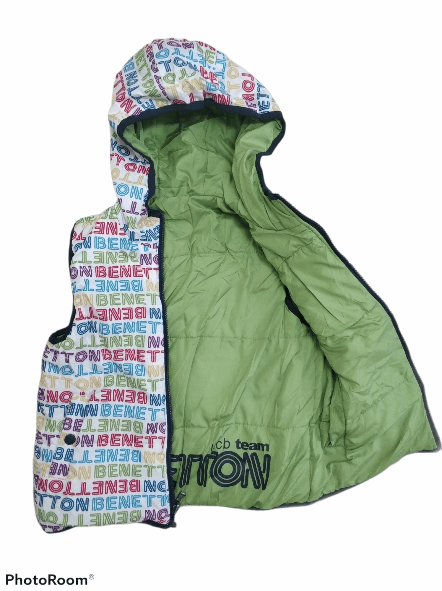 United Colors Of Benetton 🔥United Colors Benetton Monogram Vest Puffer Jacket Size US XS / EU 42 / 0 - 2 Thumbnail