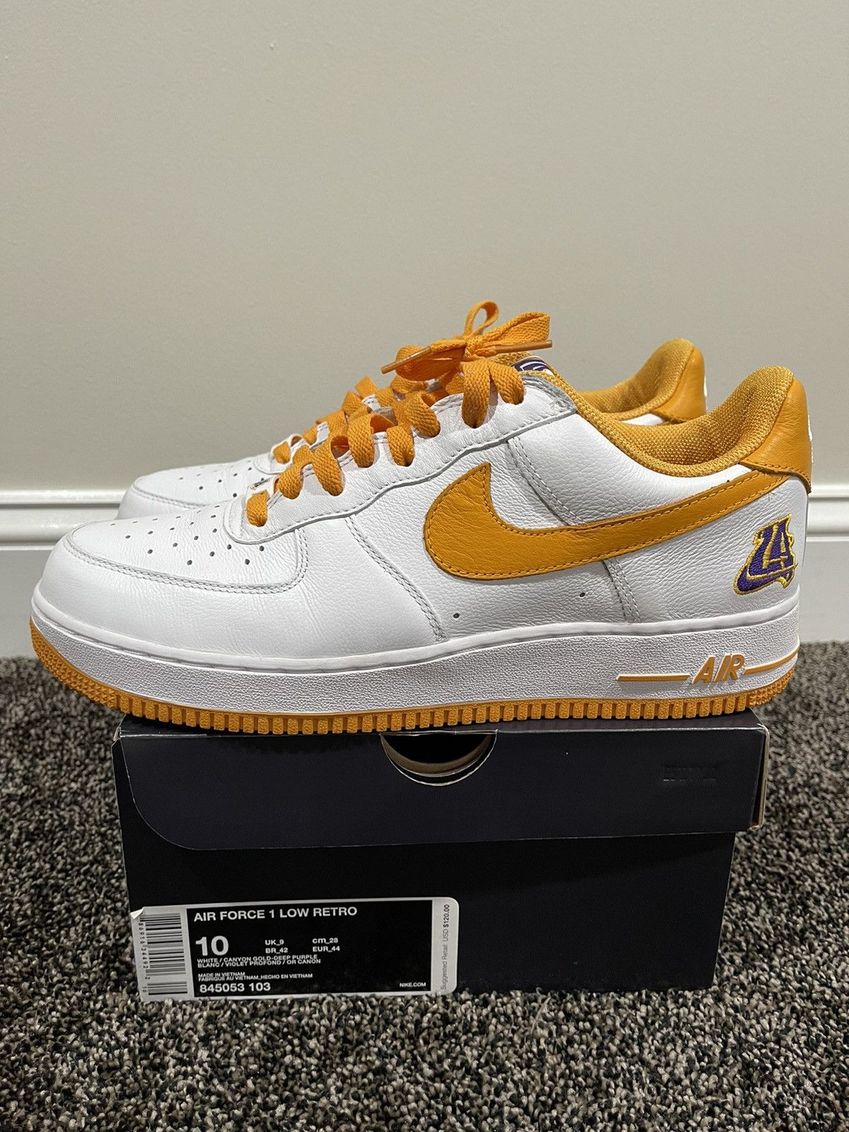 Nike Nike Air Force 1 Low Los Angeles LA White / Orange 2016 Size US 10 / EU 43 - 4 Thumbnail
