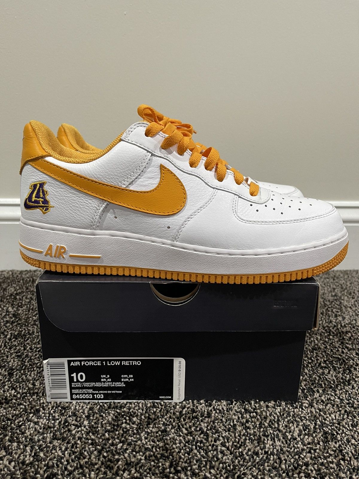 Nike Nike Air Force 1 Low Los Angeles LA White / Orange 2016 Size US 10 / EU 43 - 1 Thumbnail
