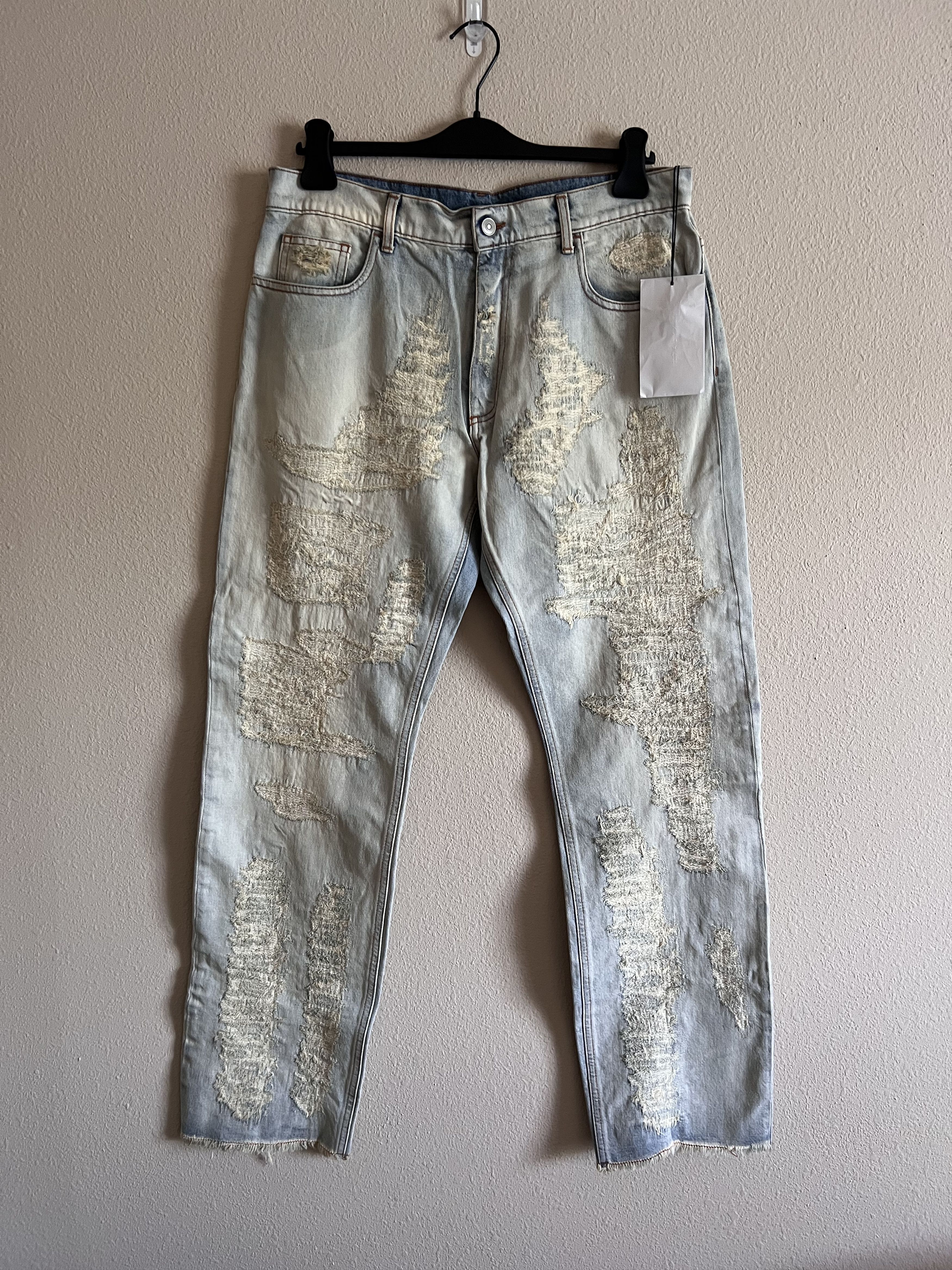 1017 ALYX 9SM 1017 Alyx 9SM Destroyed Embroidery Denim Jeans in Blue Size US 30 / EU 46 - 1 Thumbnail