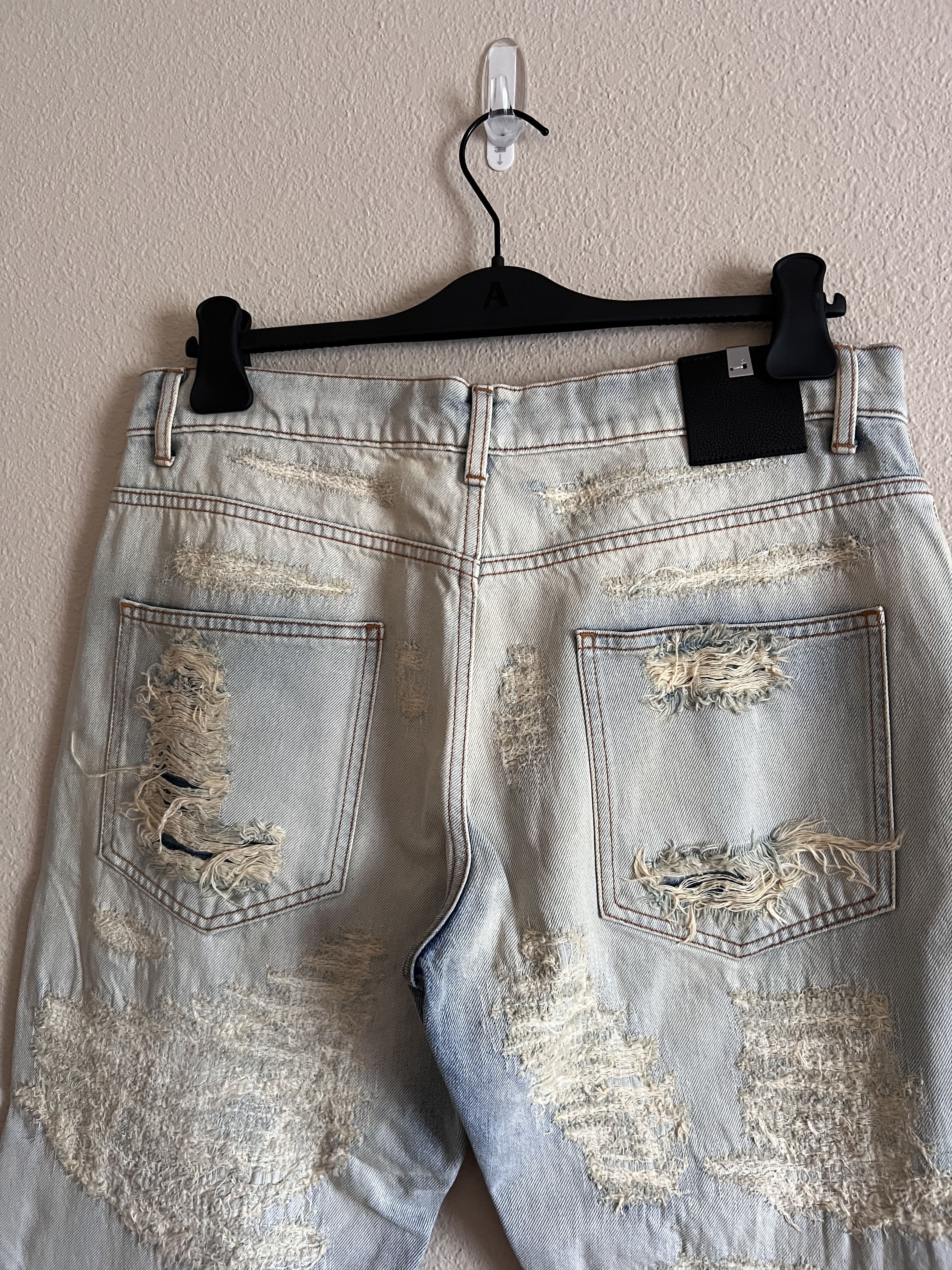 1017 ALYX 9SM 1017 Alyx 9SM Destroyed Embroidery Denim Jeans in Blue Size US 30 / EU 46 - 6 Thumbnail