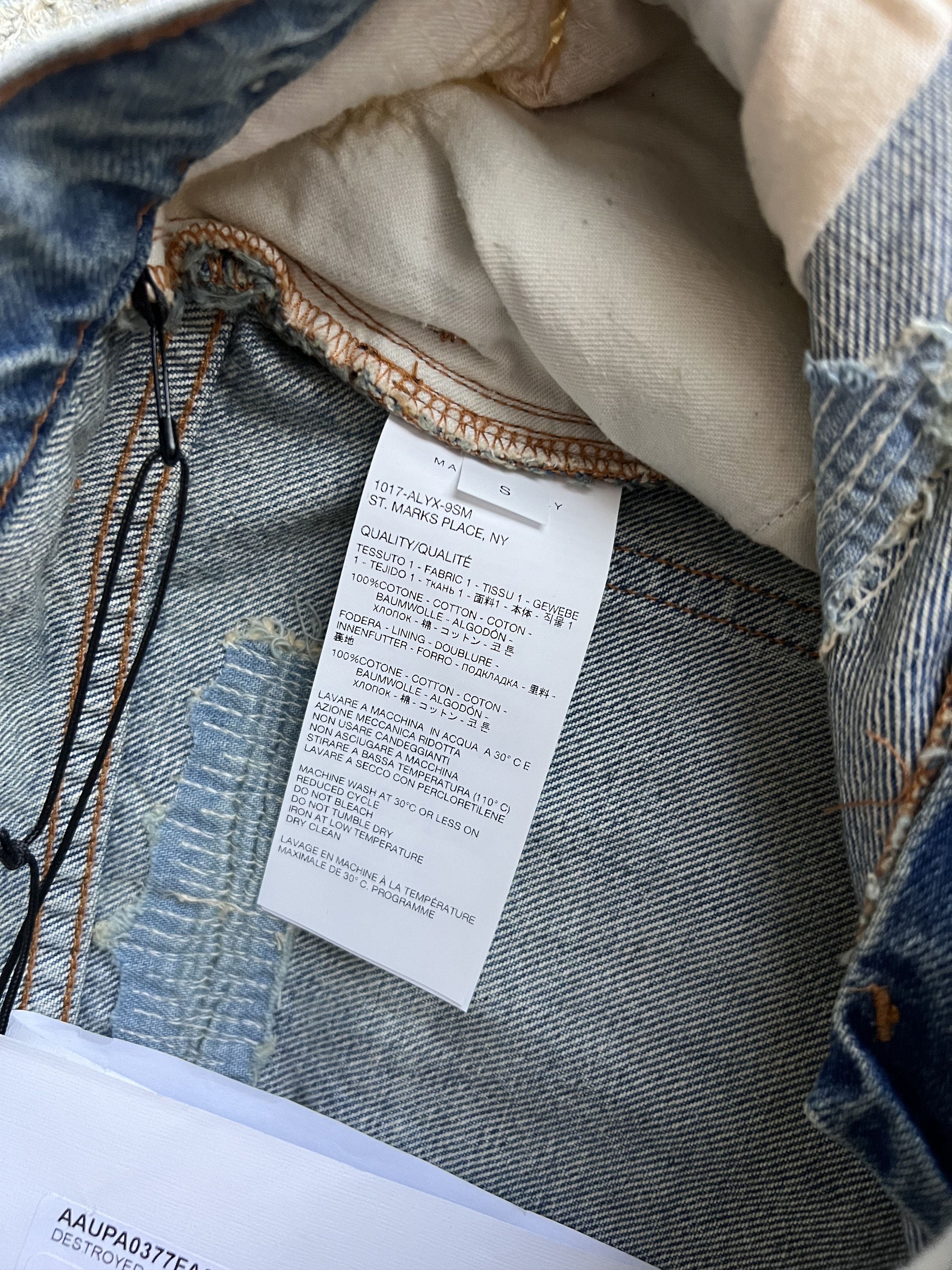 1017 ALYX 9SM 1017 Alyx 9SM Destroyed Embroidery Denim Jeans in Blue Size US 30 / EU 46 - 10 Thumbnail