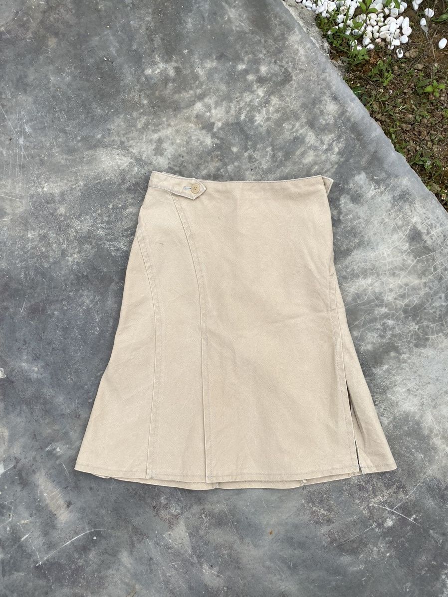 image of Steals Burberry Blue Label Dark Canvas Skirt in Khaki, Women's (Size 26)