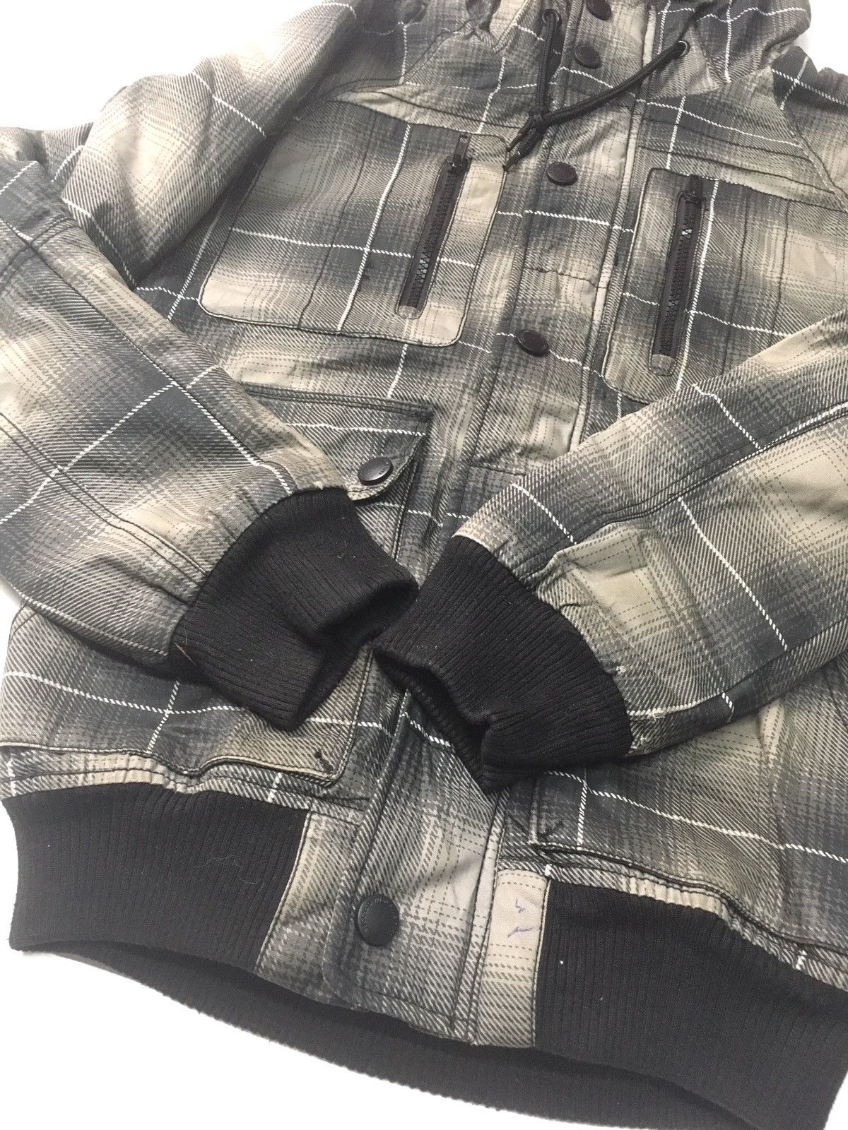 Divided × H&M × Japanese Brand Vintage divided wool hoodie checkered bomber jacket Size US S / EU 44-46 / 1 - 7 Thumbnail
