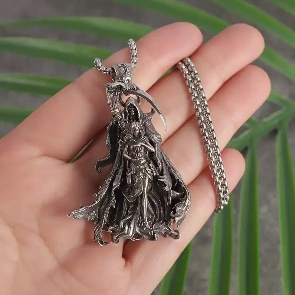 Jewelry Girl Standing Behind The Death Pendant Necklace Size ONE SIZE - 5 Thumbnail