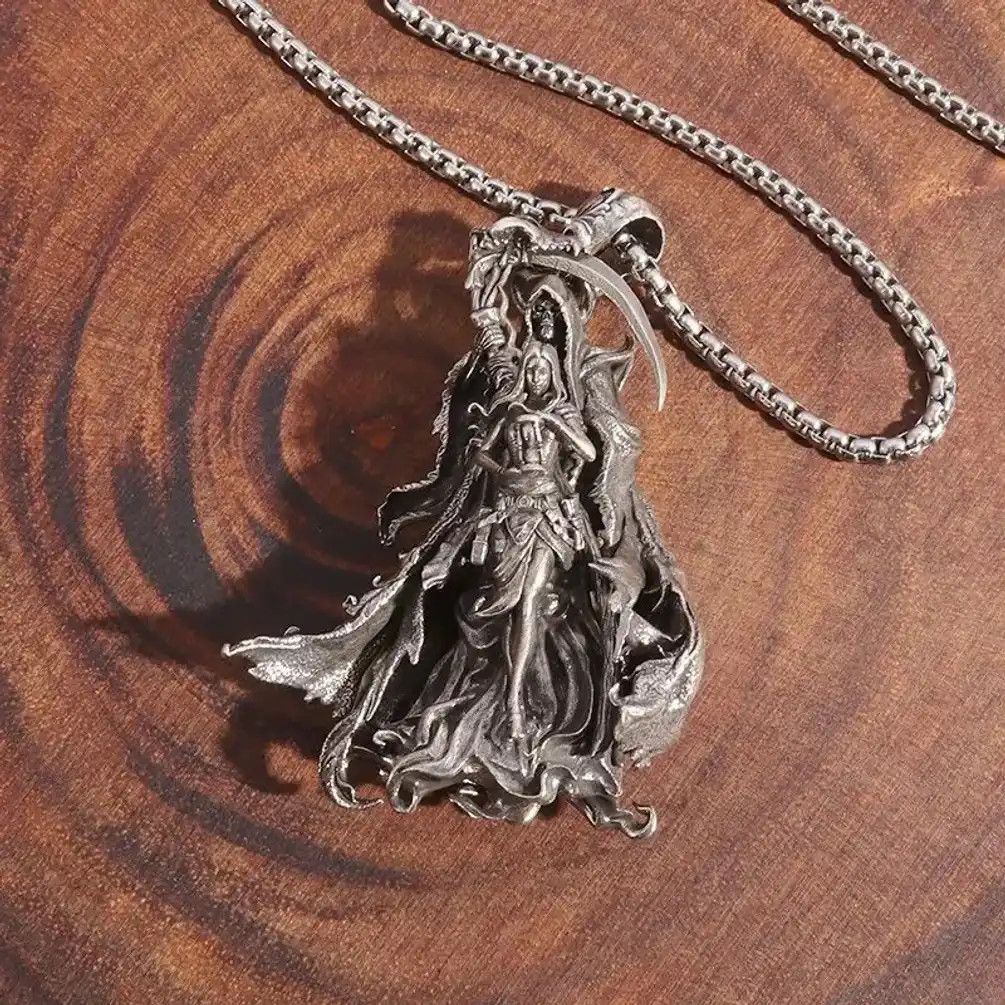 Jewelry Girl Standing Behind The Death Pendant Necklace Size ONE SIZE - 2 Thumbnail