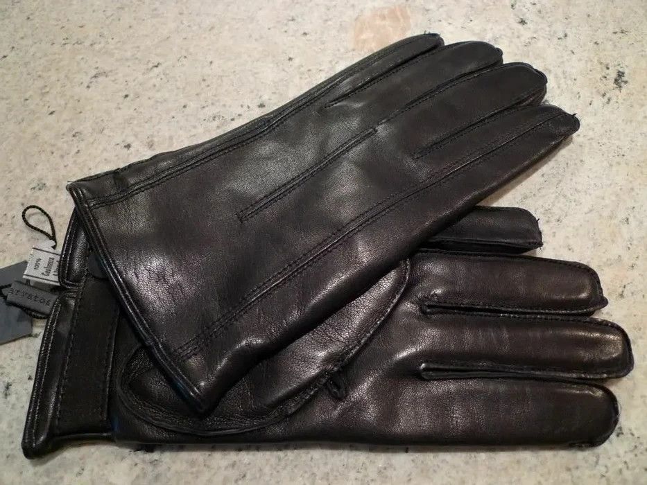 John Varvatos JOHN VARVATOS LAMBSKIN BROWN LEATHER GLOVES ITALY XL Grailed