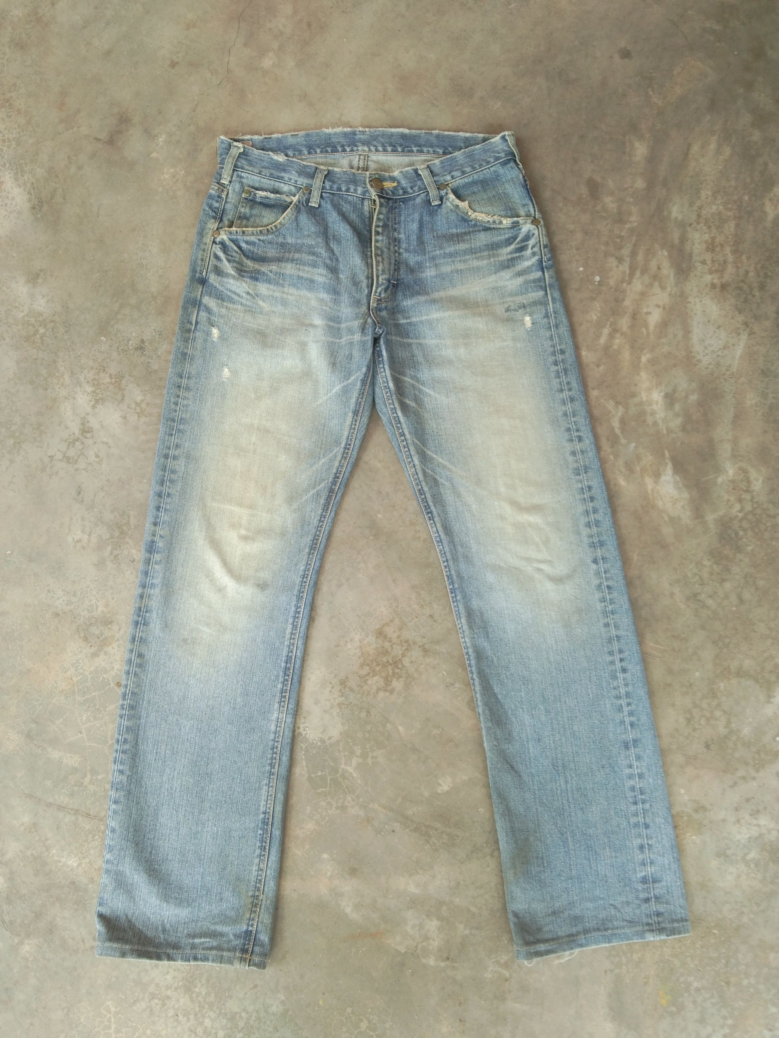 Vintage Lee Riders Mud Wash Distressed Straight Leg Jeans